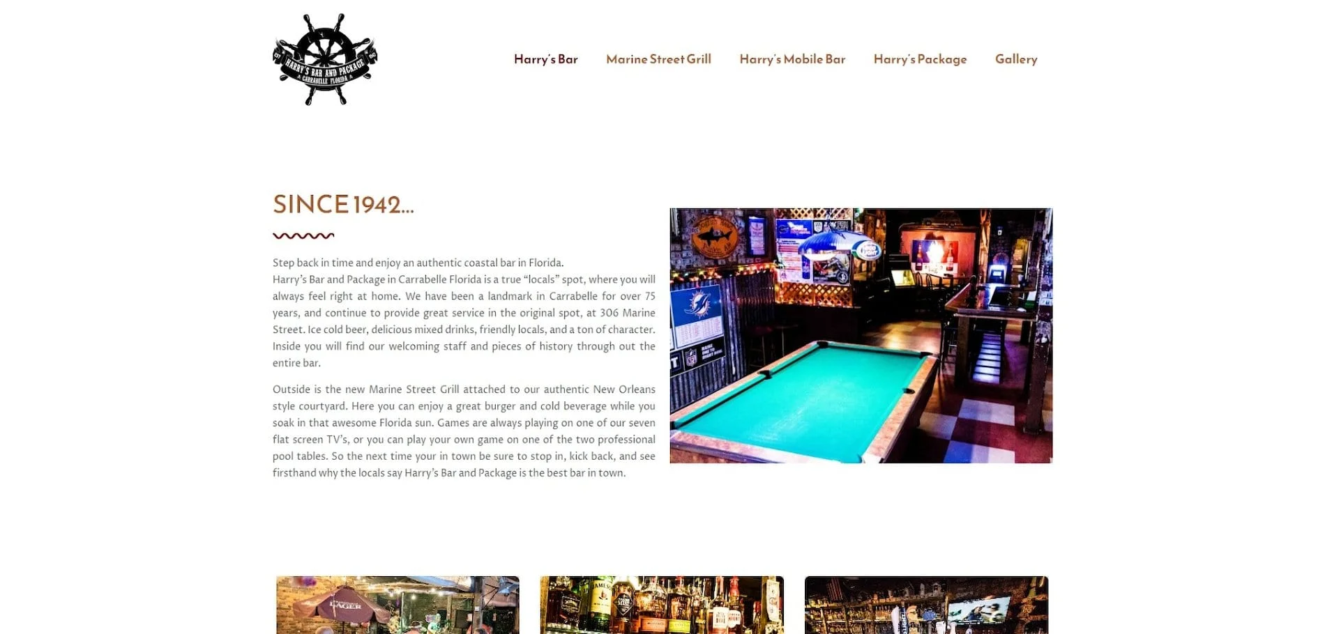 Harry's Bar & Package website preview